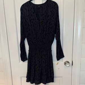 Rails Black on Black Animal Print Dress size M EUC